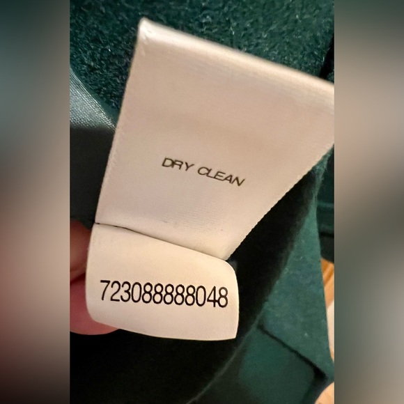 Dana Buchman Asymmetrical Belted Dark Green Trench Coat w/ Gold Zipper Buttons - Picture 15 of 16